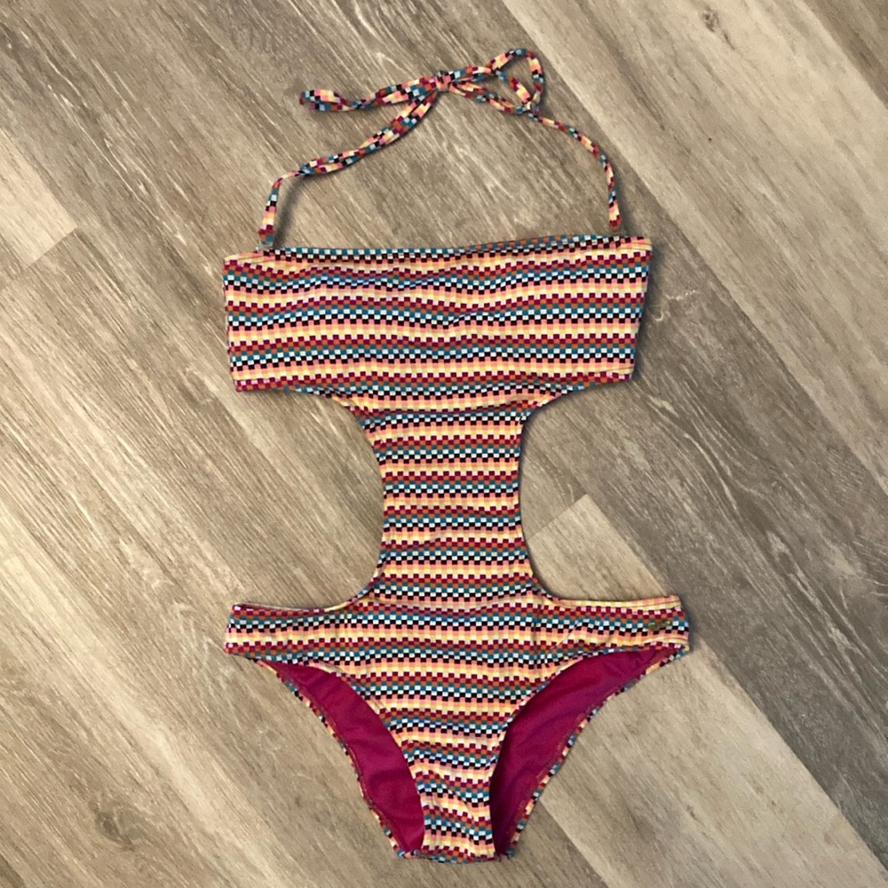 Roxy Colourful One Piece Swimsuit with Cutout Design
